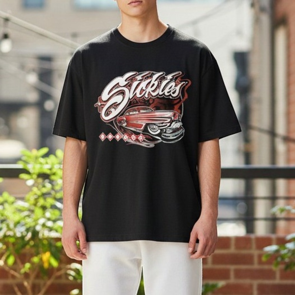 Sickies, Hot Rod, Garage, Classic Car, Men's (L) route 66 T-shirt mechanic cruis